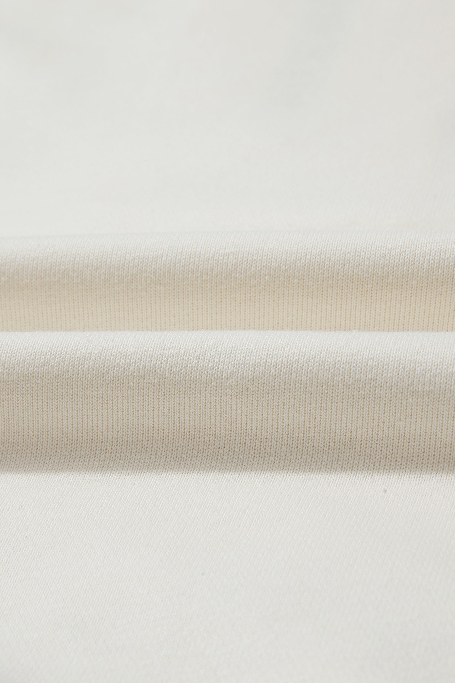 Beige Solid Color Textured Sleeve Patchwork Half Zip Hoodie