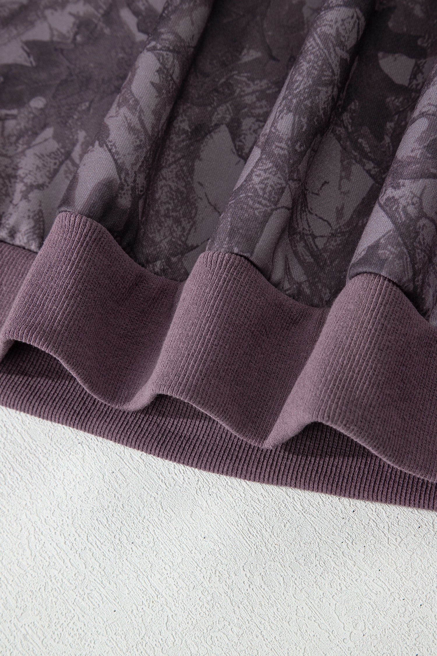 Brown Abstract Woodland Camo Print Baggy Pullover Drawstring Shorts Set