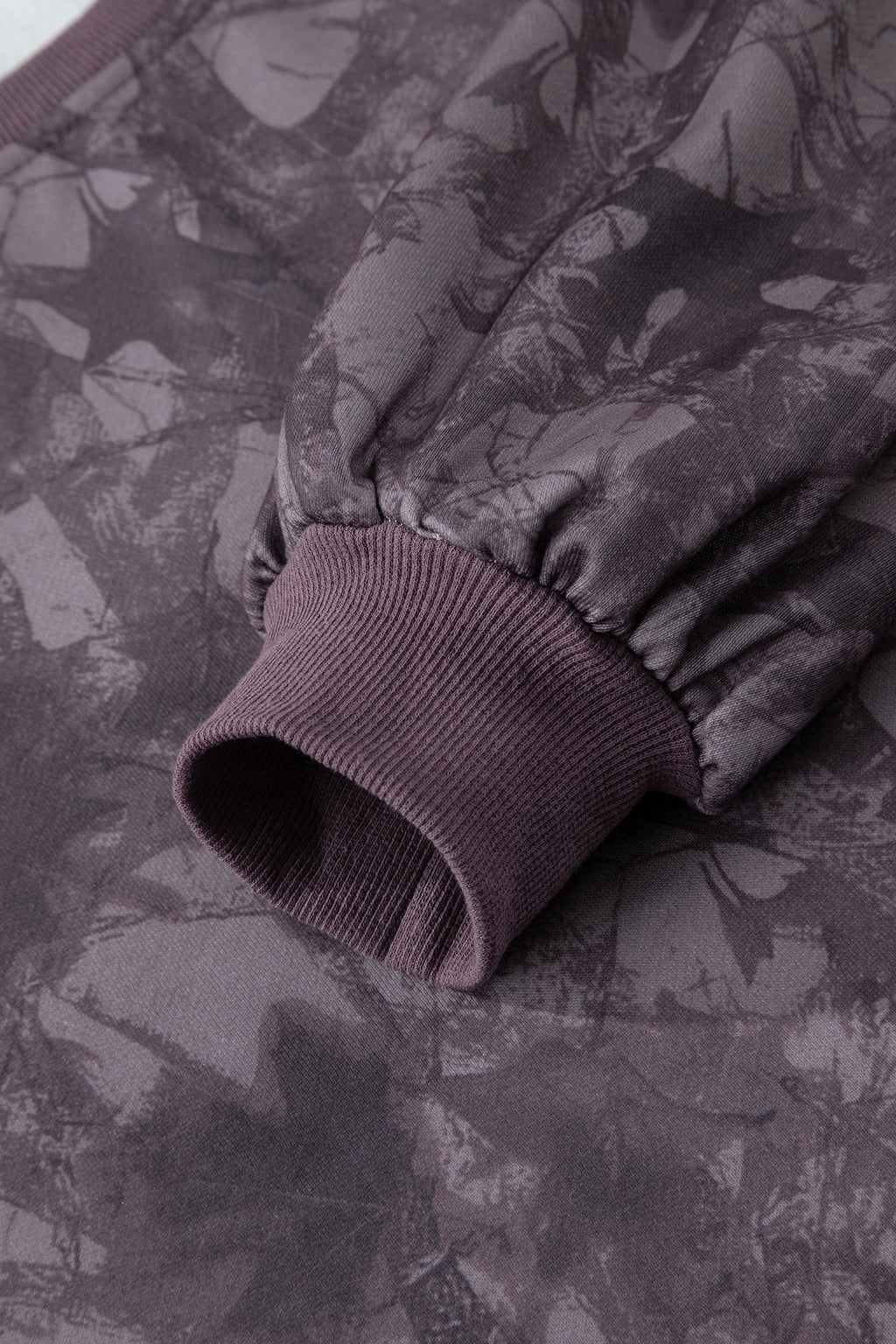 Brown Abstract Woodland Camo Print Baggy Pullover Drawstring Shorts Set