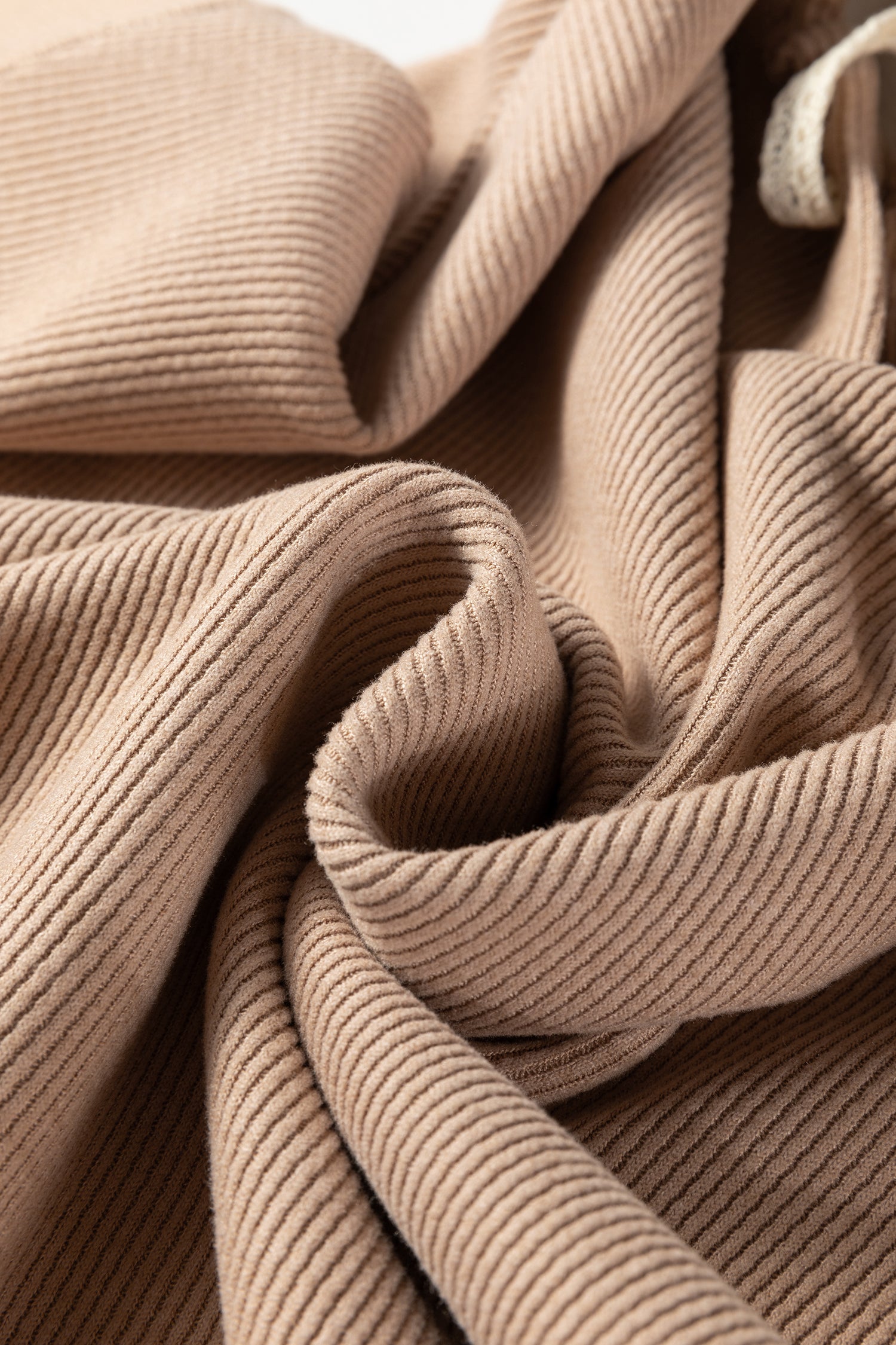 Casual Thermal Textured Lace Drawstring Baggy Hoodie