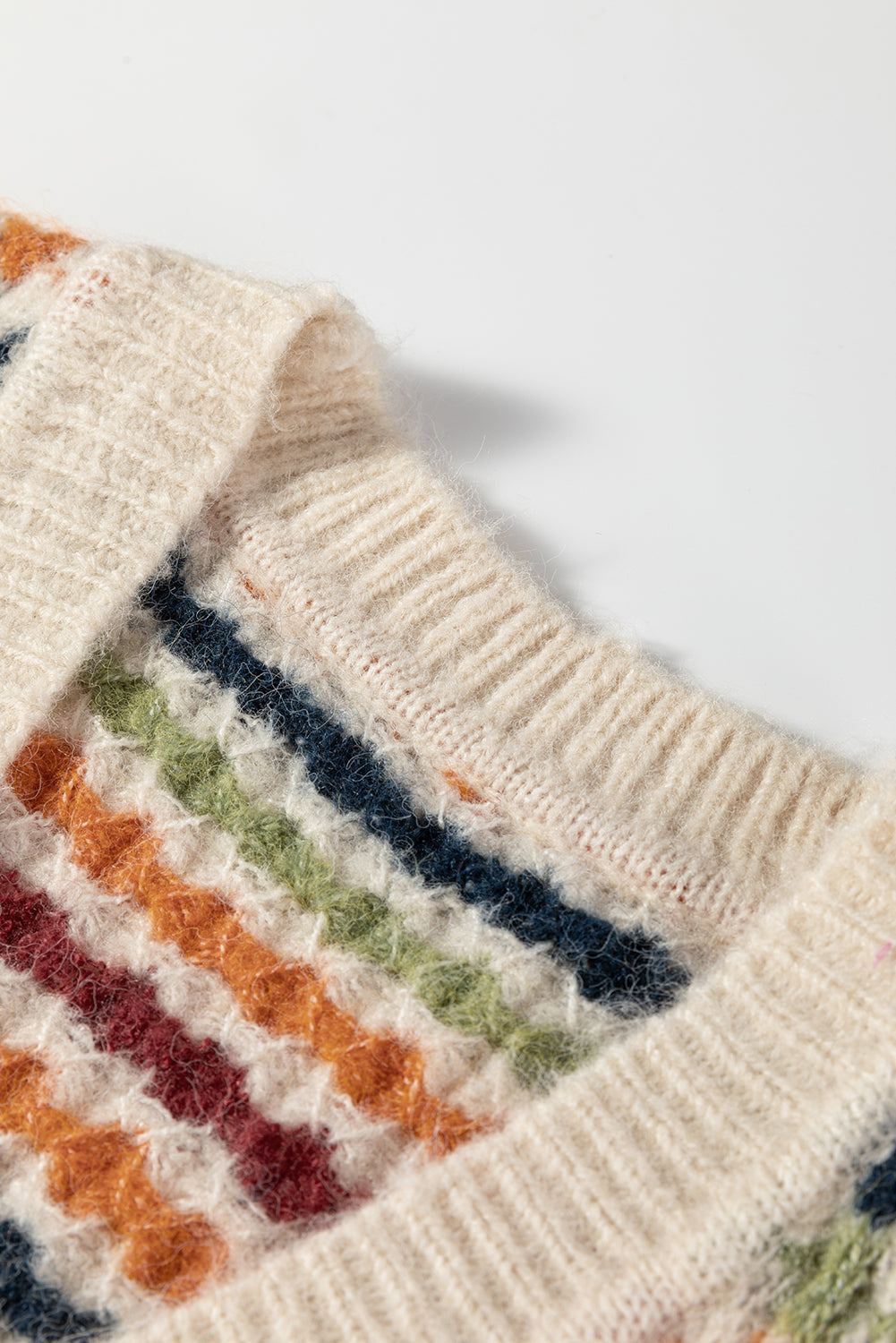 Multicolour Dotty Pattern Knit Button Front V Neck Sweater Cardigan